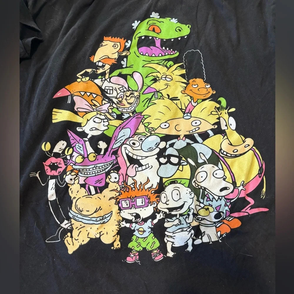 2017 Nickelodeon Men Large Baseball Jersey Hey Arnold Rugrats Black XL - Picture 8 of 8
